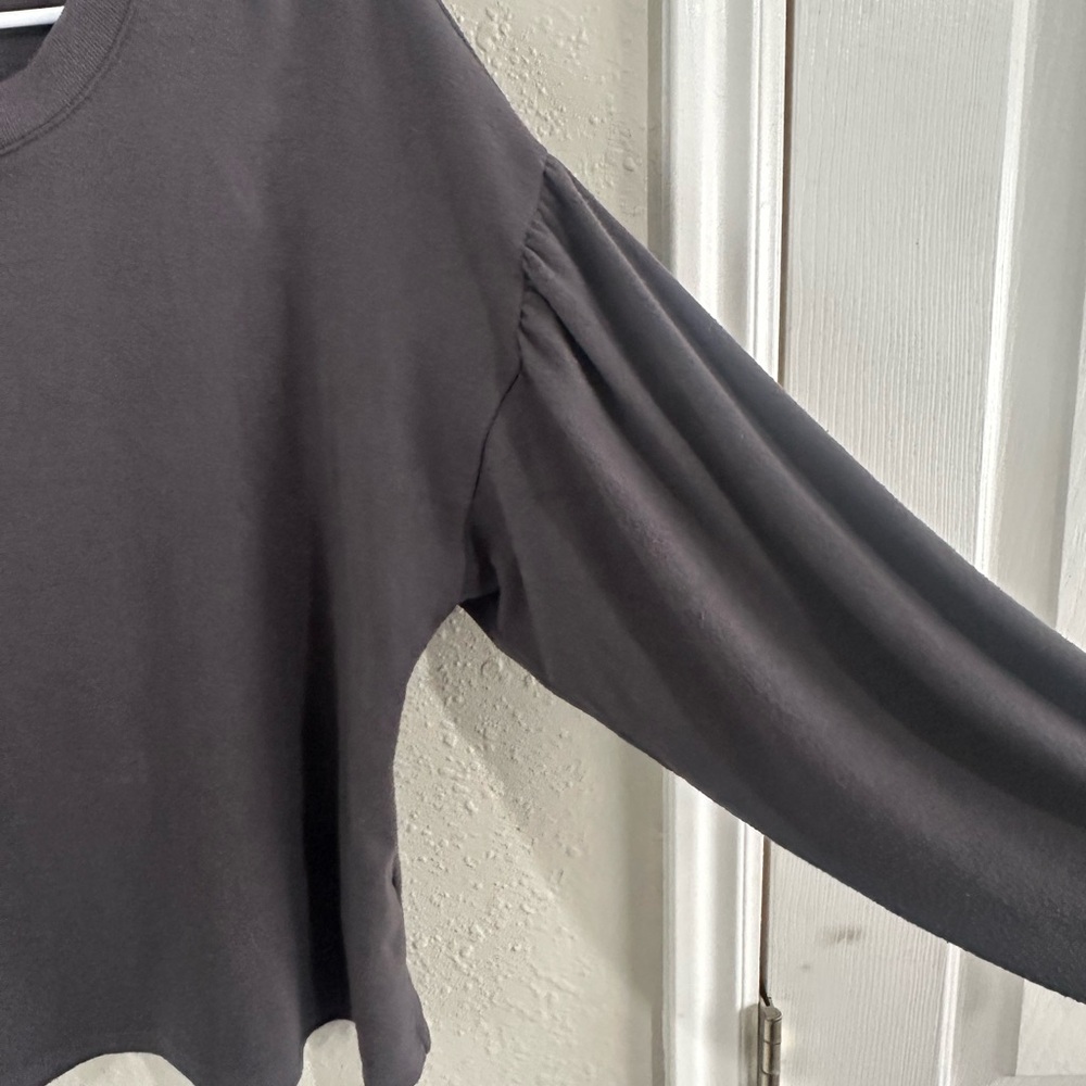 Madewell Balloon Sleeve Women's Long Sleeve Top M Charcoal Gray - Picture 2 of 3